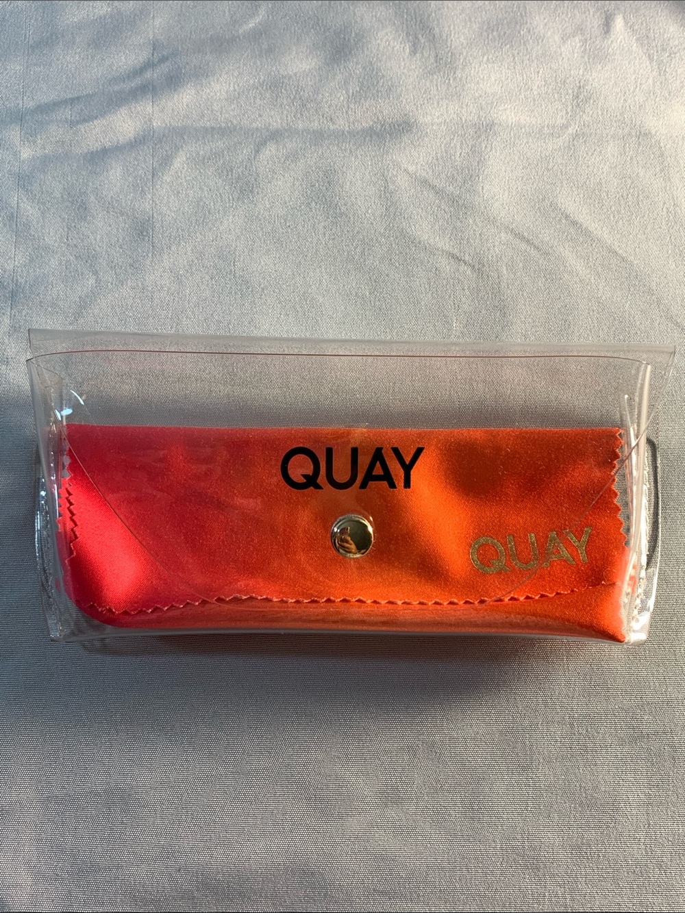 NEW Quay Australia Gradient Orange-Pink Sunglasses Pouch Storage Case